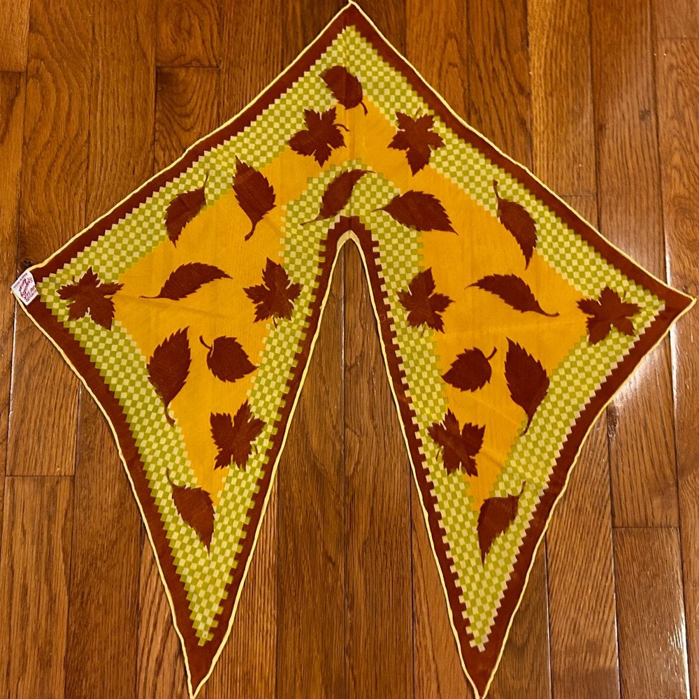 Vintage Handrolled Japanese Silk Wingtip Scarf Bandana